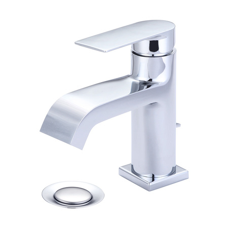 OLYMPIA FAUCETS Single Handle Lavatory Faucet, Compression Hose, Single Hole, Chrome, Handle Style: Lever L-6090
